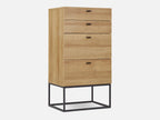 XOAN Wooden Tallboy 4 Drawers - Oak