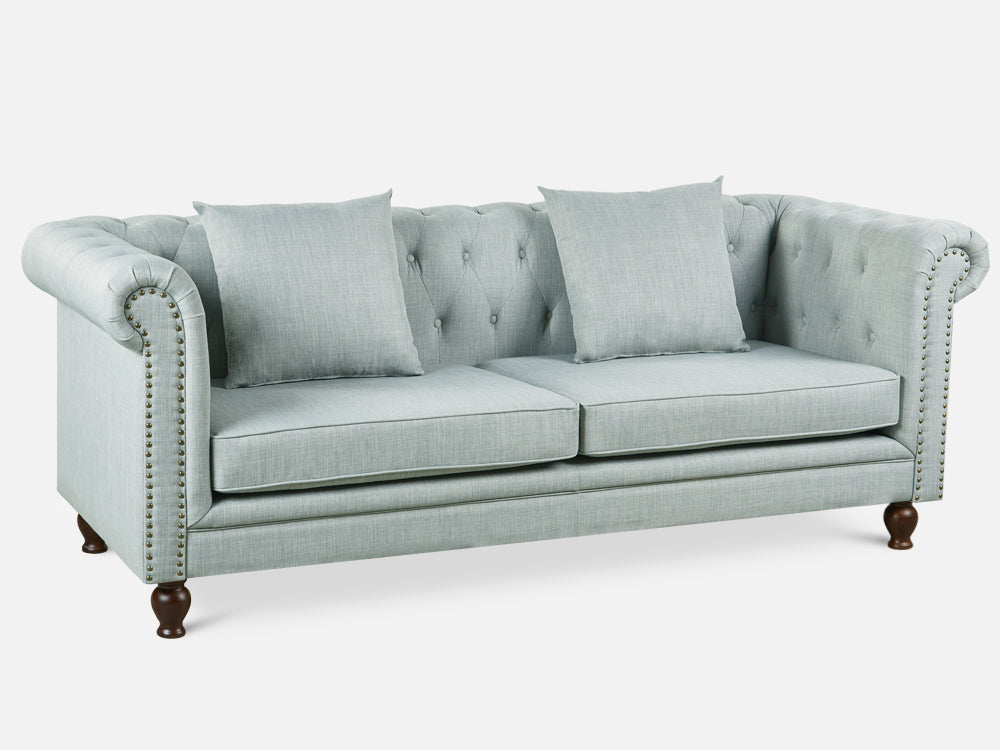 VAGAS 3 Seater Fabric Sofa - LIGHT GREY