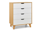 SCHERTZ Wooden Tallboy 4 Drawers - Oak