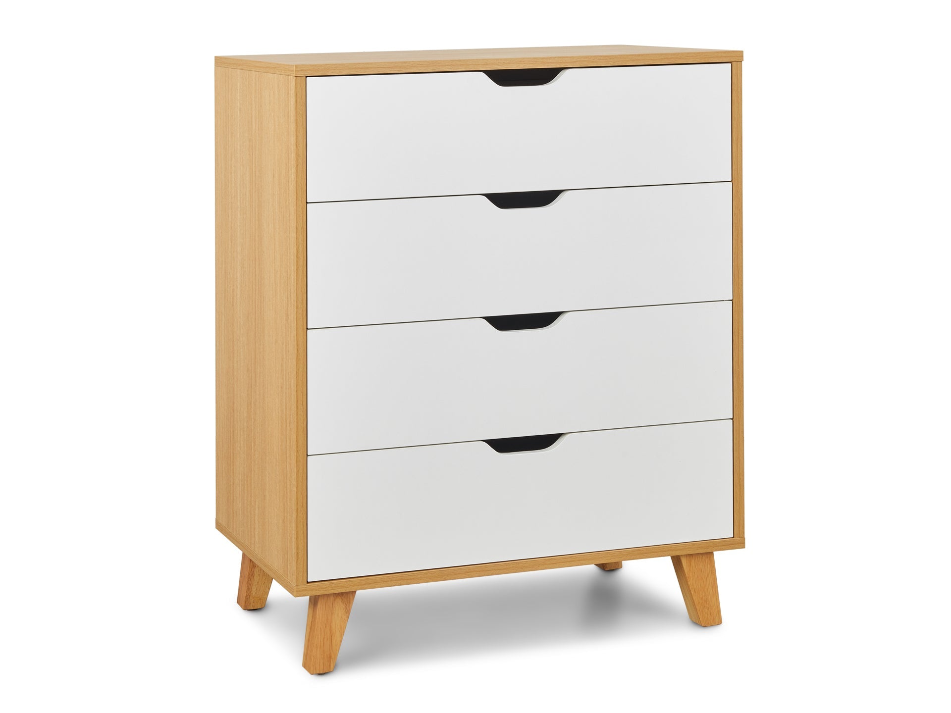 SCHERTZ Wooden Tallboy 4 Drawers - Oak