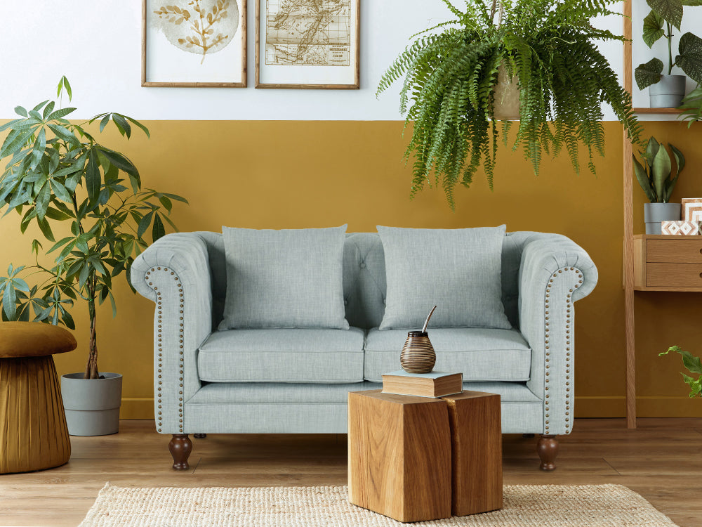 VAGAS 2 Seater Fabric Sofa - LIGHT GREY