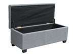 ELLIE Ottoman Footstool Storage Box - GREY