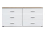 Bram Low Boy 6 Drawer Chest Dresser - Oak + White