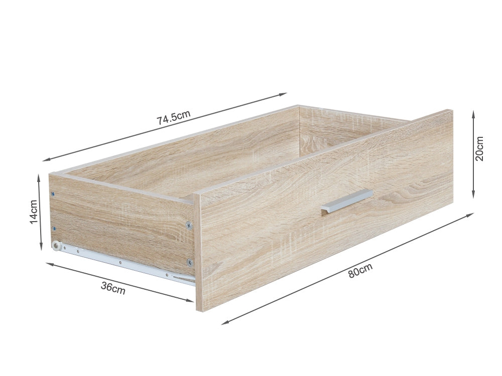 BRAM Tallboy 5 Drawer Chest Dresser - Oak