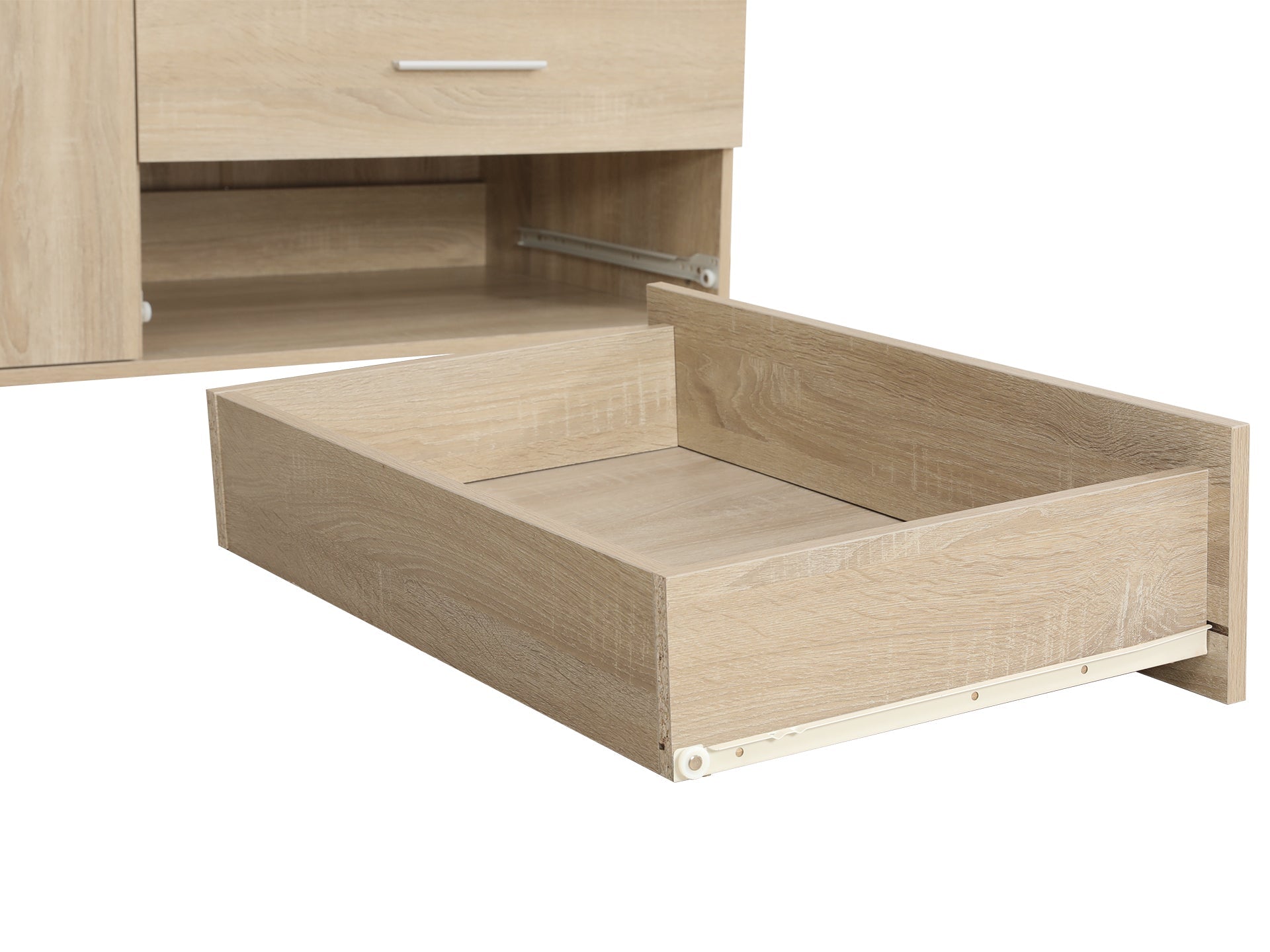 Bram 3 Door Wardrobe Cabinet with Mirror - Oak