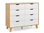 SCHERTZ Wooden Low Boy 8 Drawers - Oak