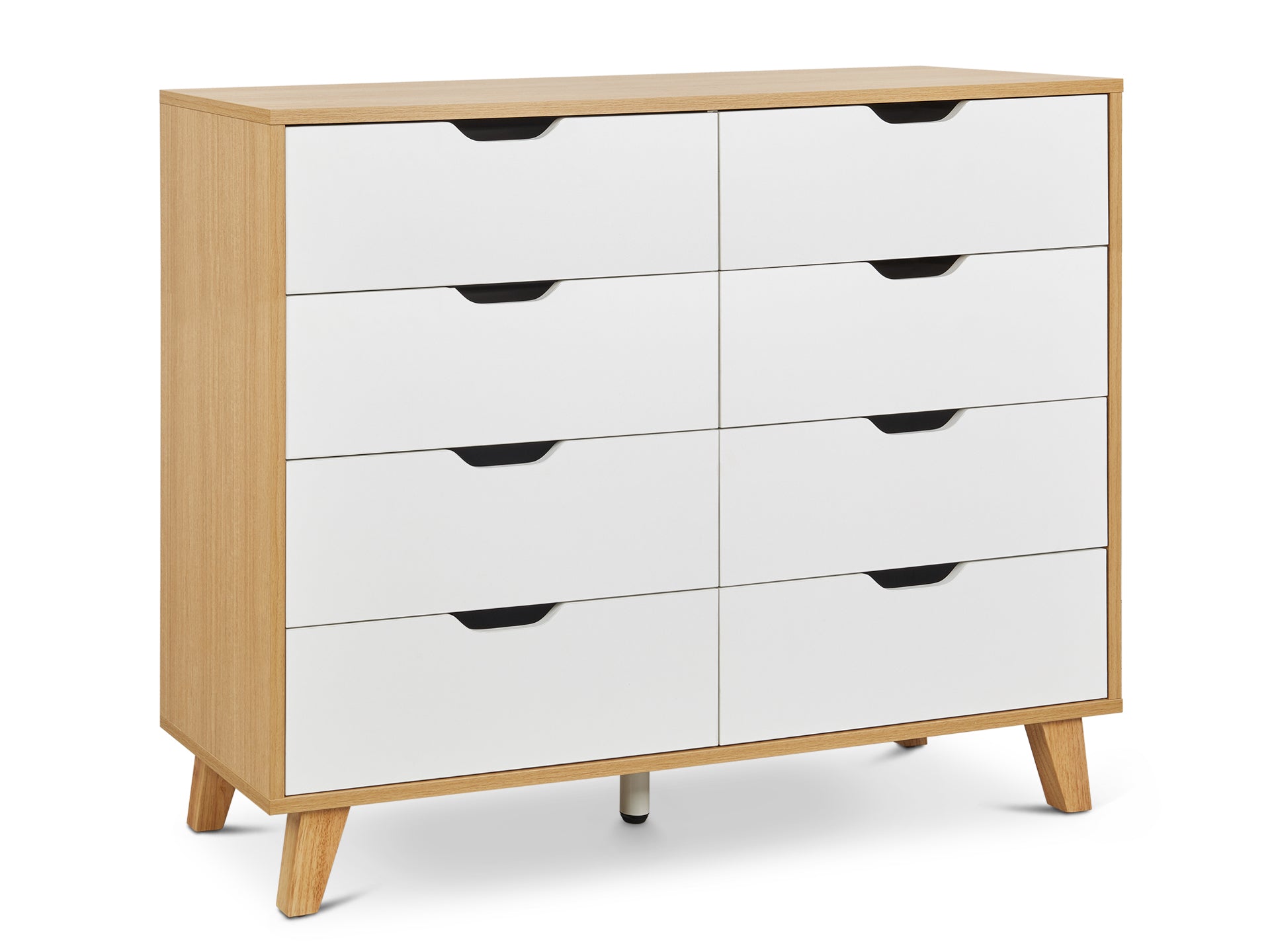SCHERTZ Wooden Low Boy 8 Drawers - Oak