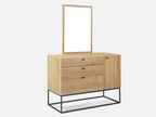 XOAN 4 Drawers Chest Dresser with Mirror - Oak