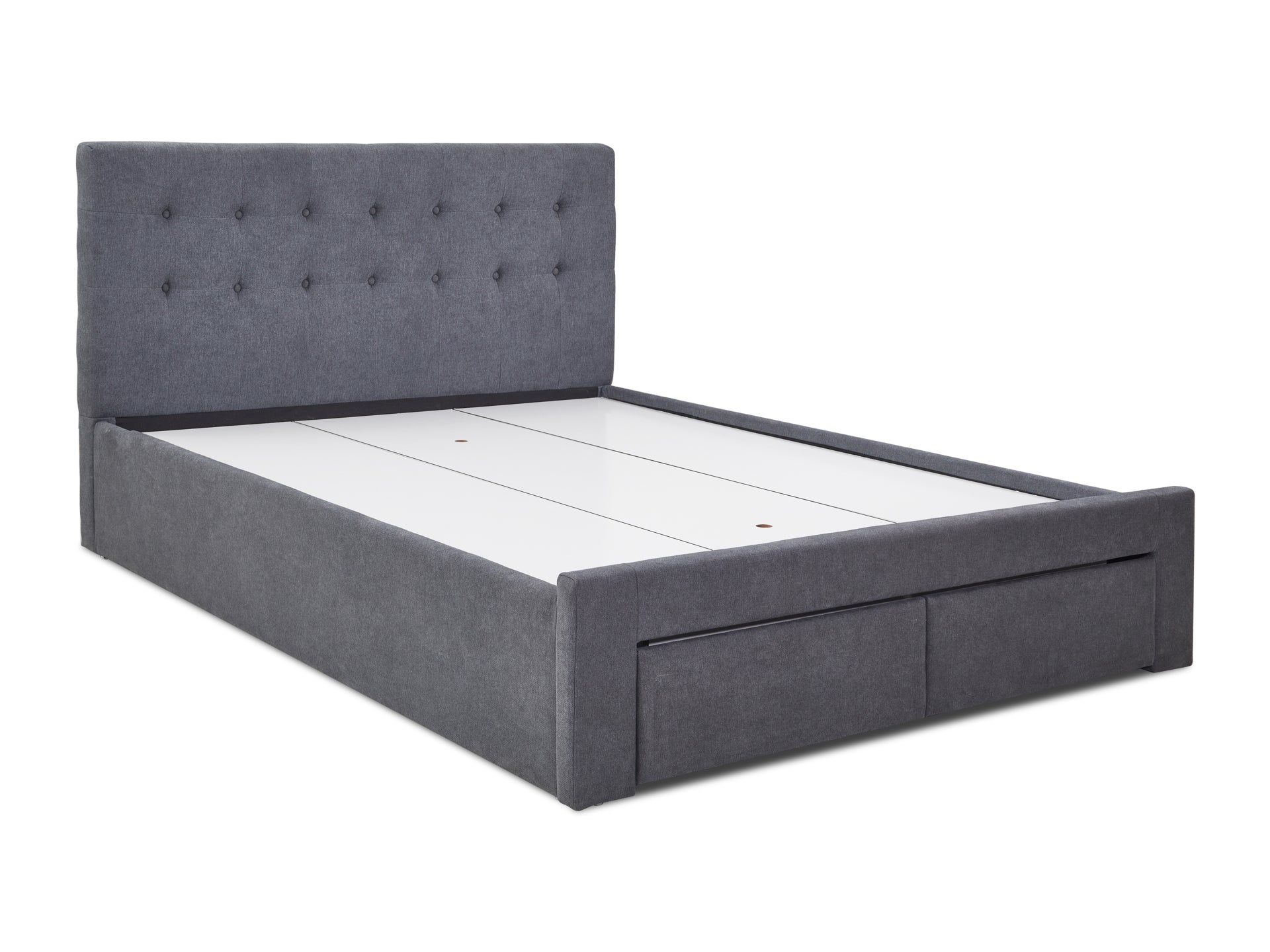 JULIAN Queen Bed Frame with Storage - DARK GREY
