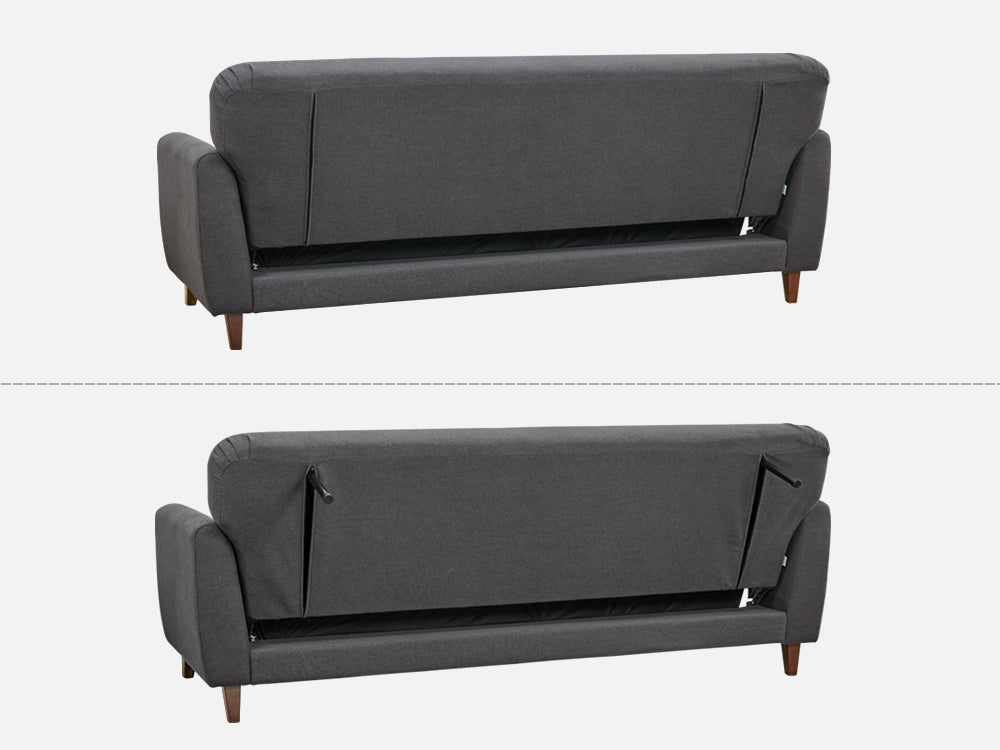 MUNICH 3-Seater Sofa Bed DARK GREY
