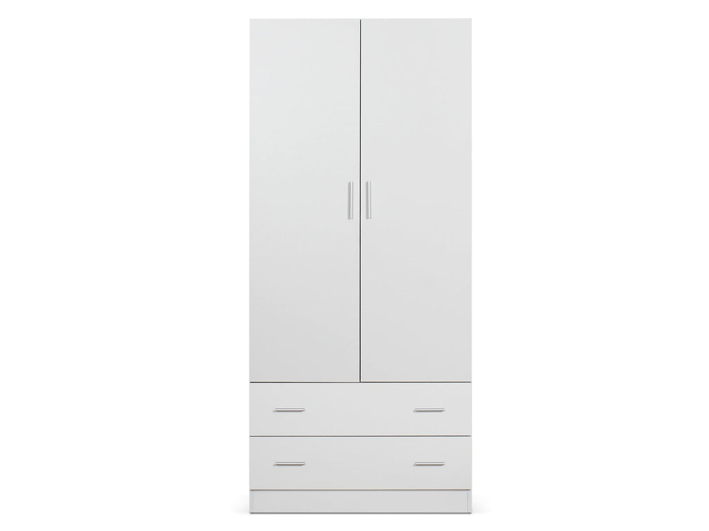 Bram 2 Door Wardrobe with 2 Drawers - White