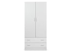 Bram 2 Door Wardrobe with 2 Drawers - White