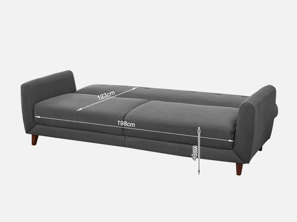 MUNICH 3-Seater Sofa Bed DARK GREY