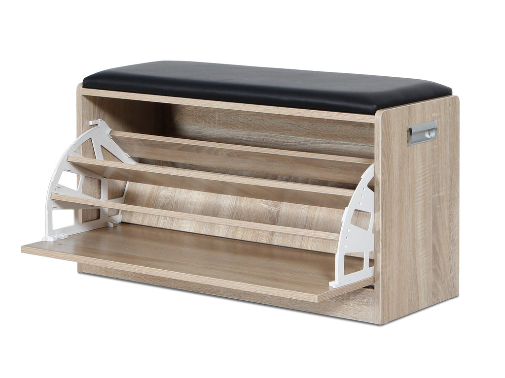 Gloria Shoe Rack Wooden Storage Cabinet 3 Layer - Oak