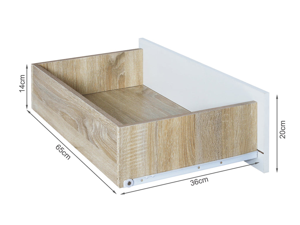 Bram Low Boy 8 Drawer Chest Dresser - Oak + White