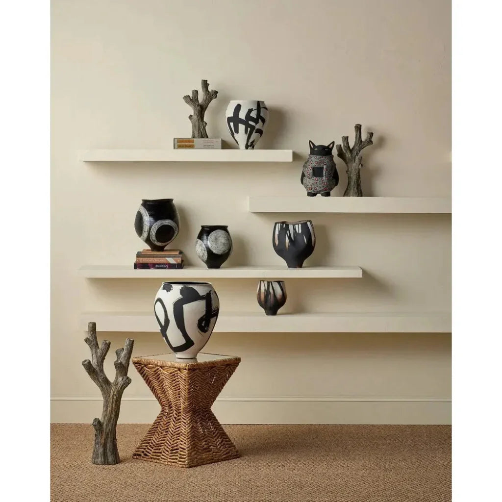 17 in. Kenzo Porcelain White Vase