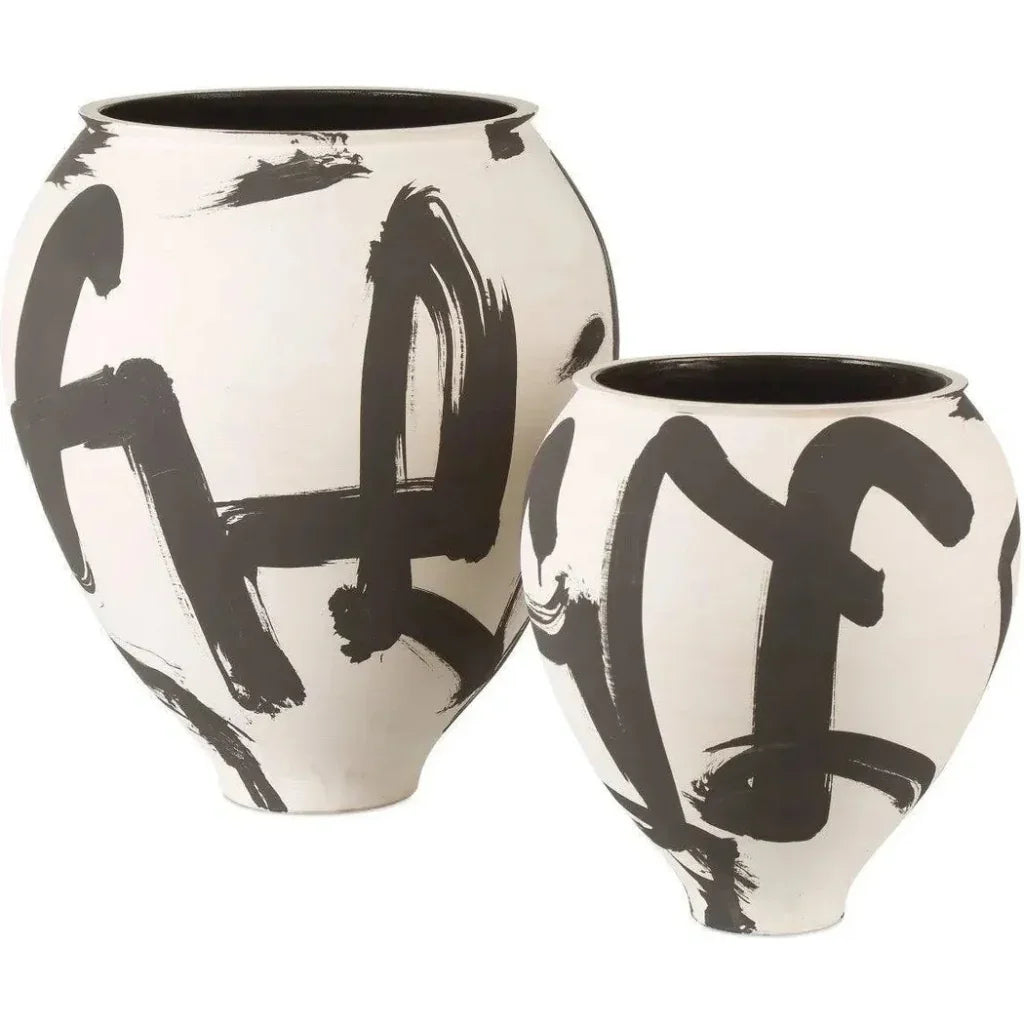 17 in. Kenzo Porcelain White Vase