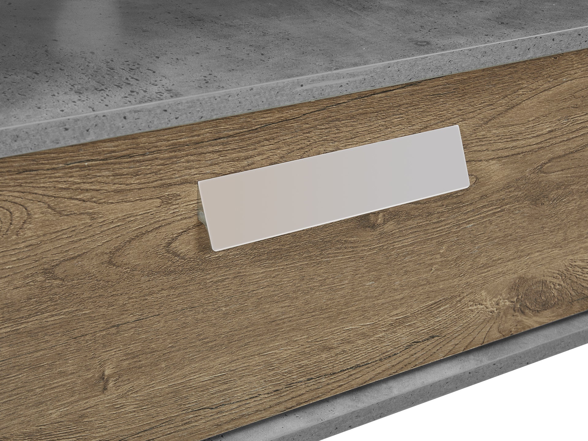 TOMMIE 1.4M Entertainment Unit - Cement + Oak