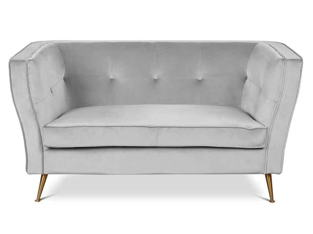 OSLO 2 Seater Velvet Sofa - LIGHT GREY
