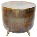 19 Inch Accent Table Brass Gold Industrial