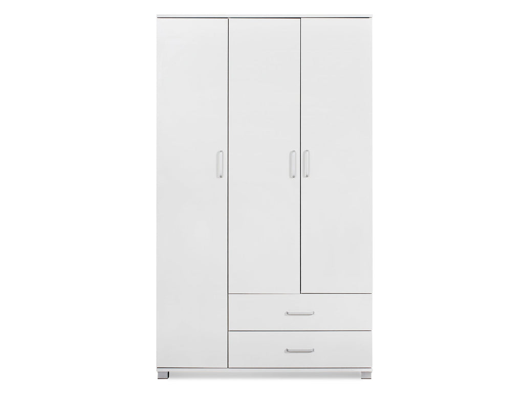 Bram 3 Door Wardrobe with 2 Drawers - White