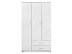 Bram 3 Door Wardrobe with 2 Drawers - White