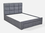 MUSALA Queen Bed Frame with Storage - DARK GREY