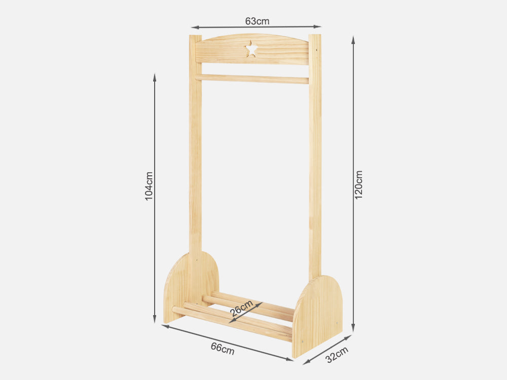 SEVAN Kids Clothing Rack - Oak