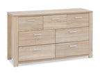 Sagano Low Boy 7 Drawers - Oak