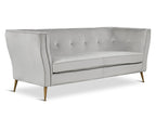 OSLO 3 Seater Velvet Sofa - LIGHT GREY