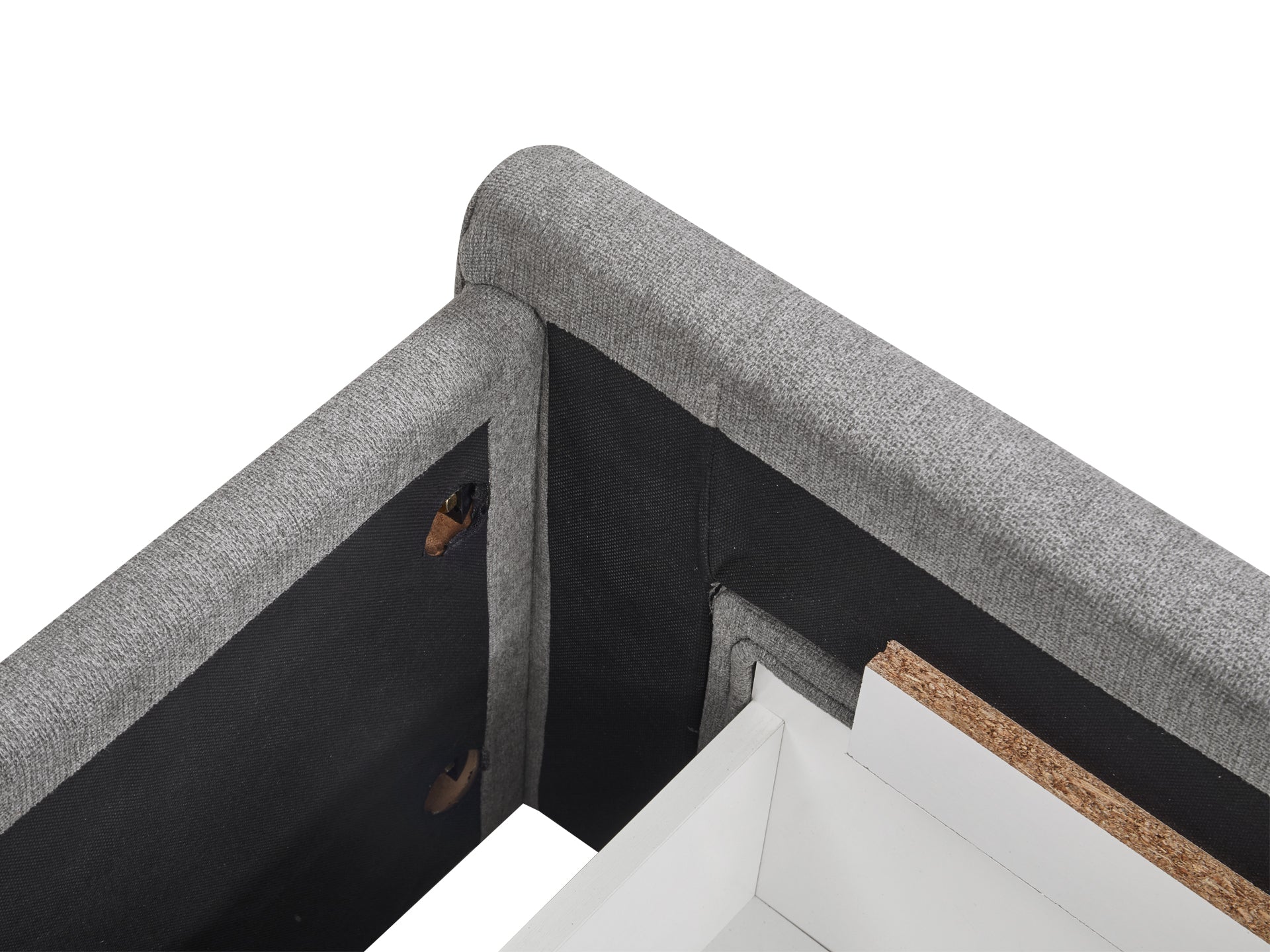 HLOLELA King Bed Frame with Storage - LIGHT GREY