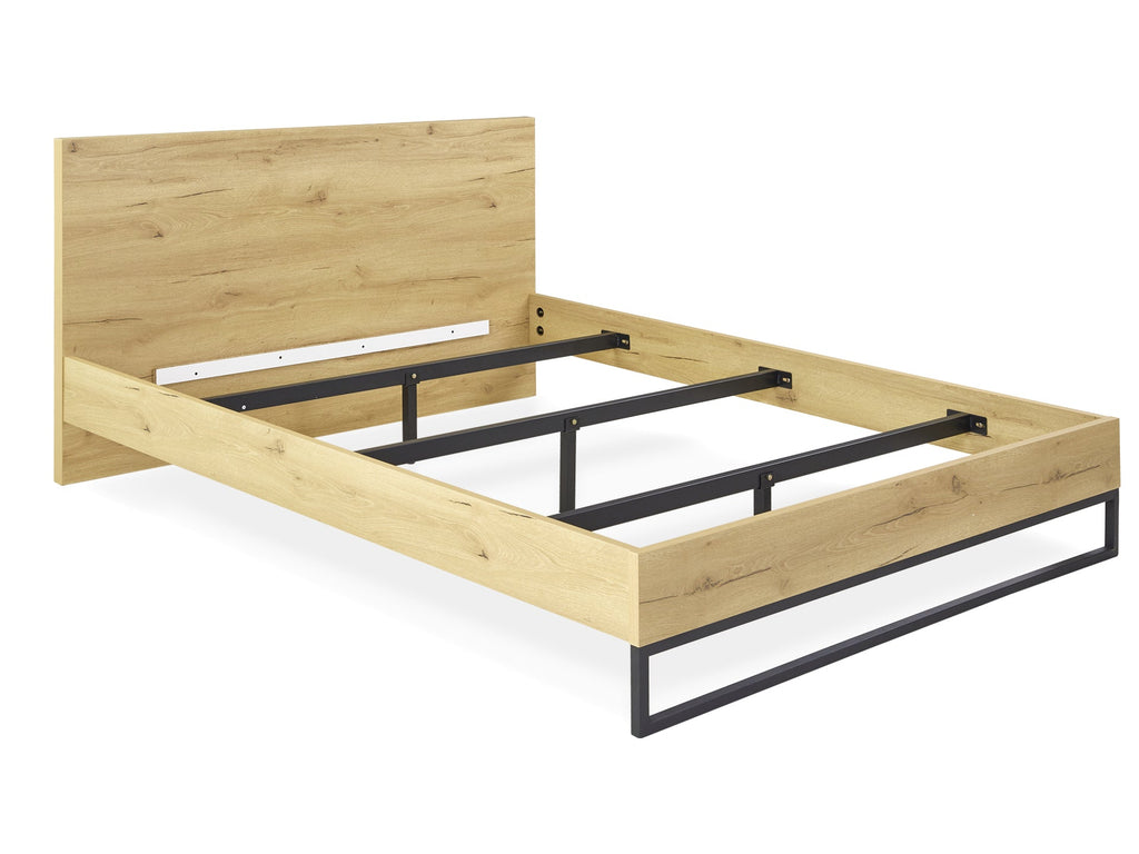 FROHNA King Wooden Bed Frame - Oak