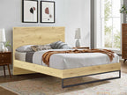 FROHNA King Wooden Bed Frame - Oak