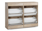 Rotoroa 6 Drawer Shoe Cabinet Storage Rack - Oak