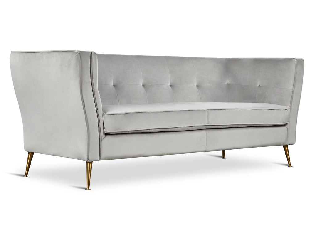 OSLO 3 Seater Velvet Sofa - LIGHT GREY