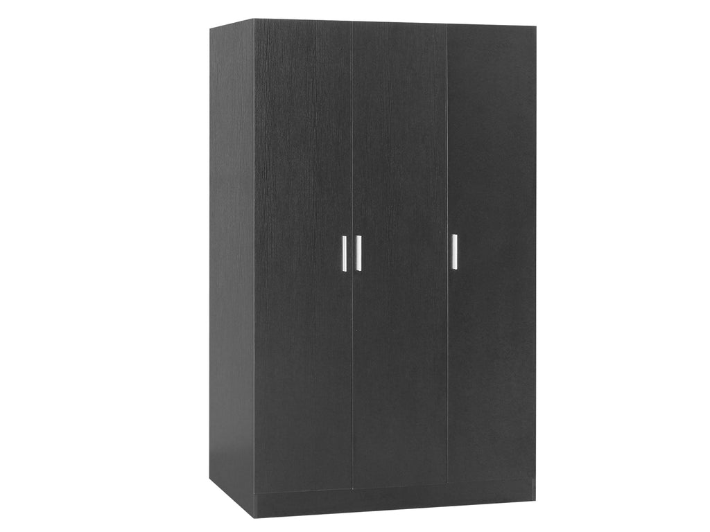 Bram 3 Door Wardrobe Cabinet - Black