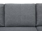 Seattle 3-Seater Fabric Sofa Couch with Chaise - Dark Grey