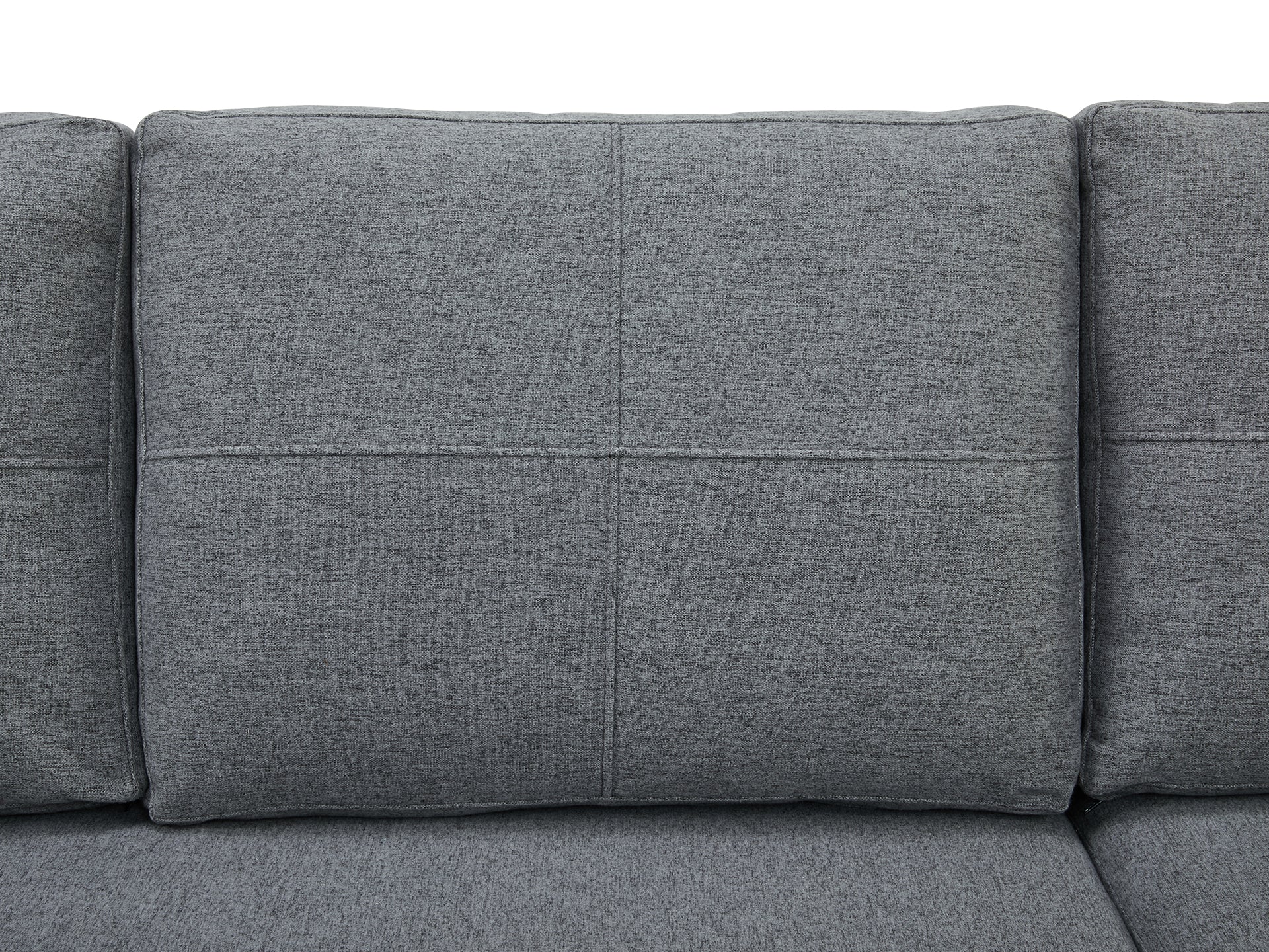 Seattle 3-Seater Fabric Sofa Couch with Chaise - Dark Grey