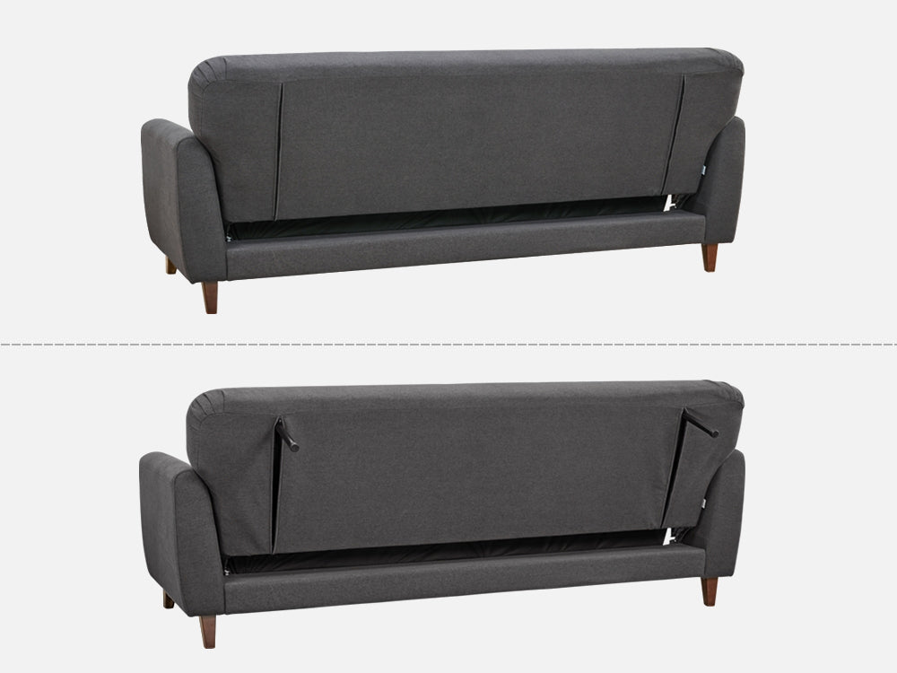 MUNICH 3-Seater Sofa Bed DARK GREY