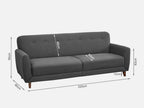 MUNICH 3-Seater Sofa Bed DARK GREY