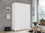 Bram 3 Door Wardrobe with 2 Drawers - White