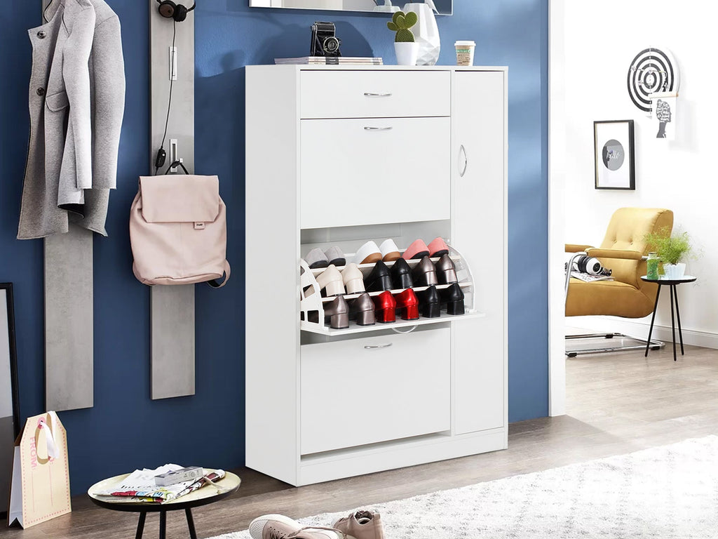 Horotea 4 Drawer Shoe Cabinet Storage Rack - White