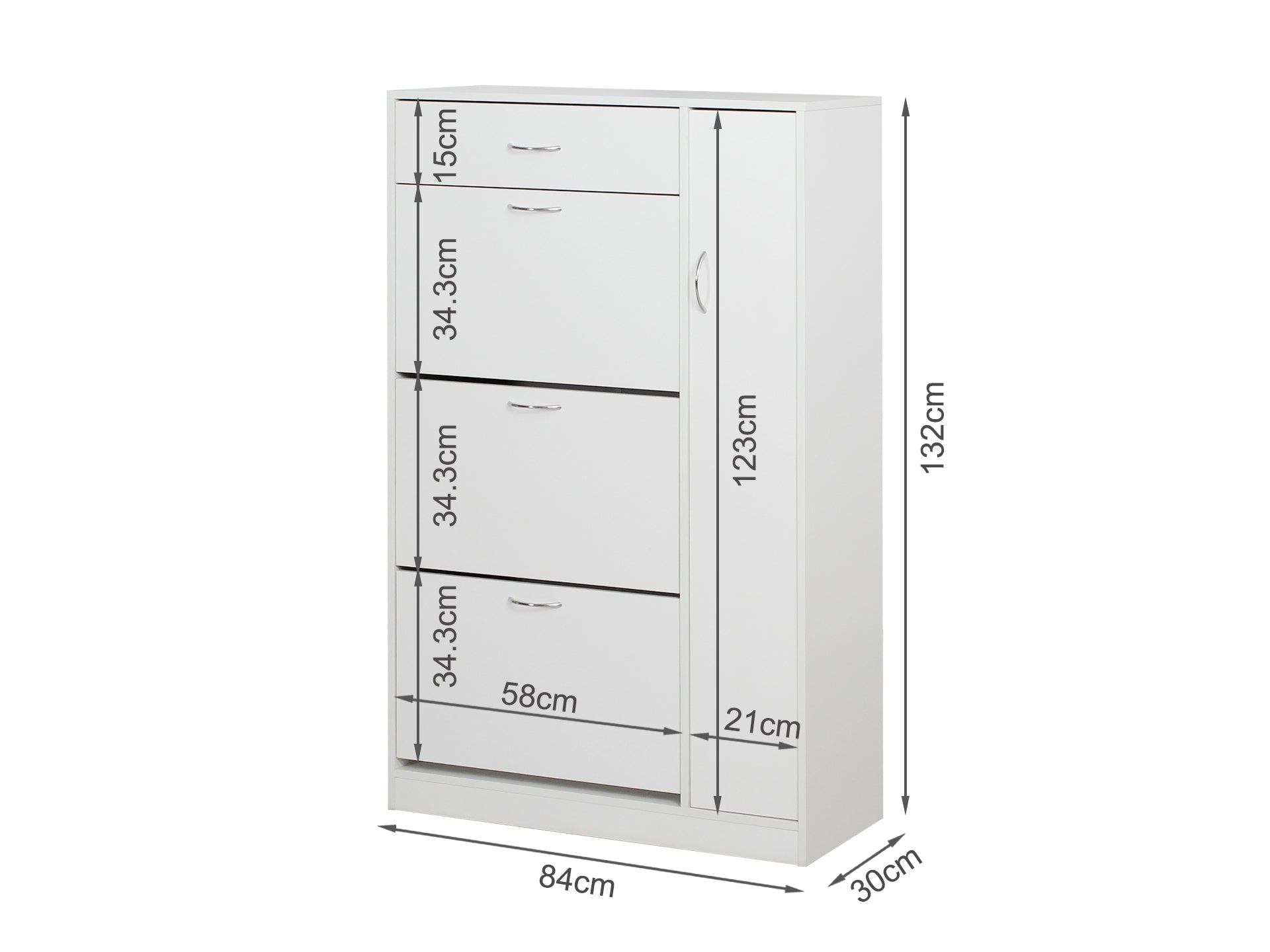 Horotea 4 Drawer Shoe Cabinet Storage Rack - White
