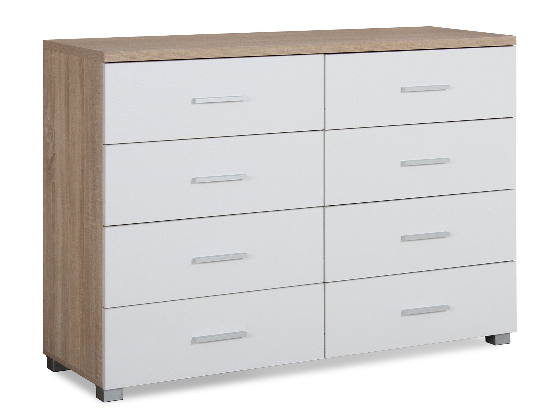 Garrett Low Boy 8 Drawer Chest Dresser - Oak