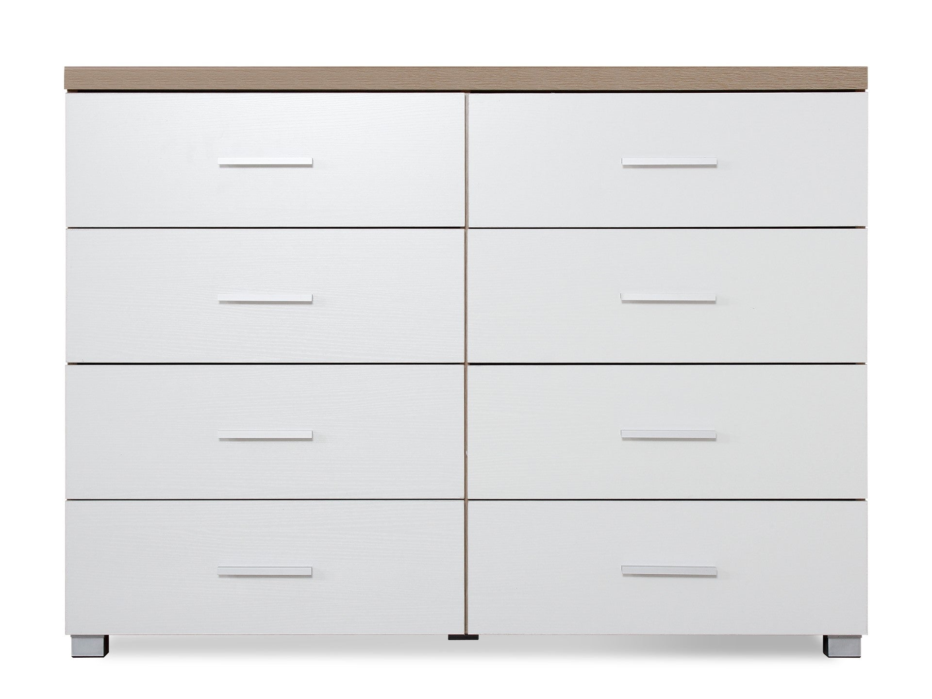 Garrett Low Boy 8 Drawer Chest Dresser - Oak