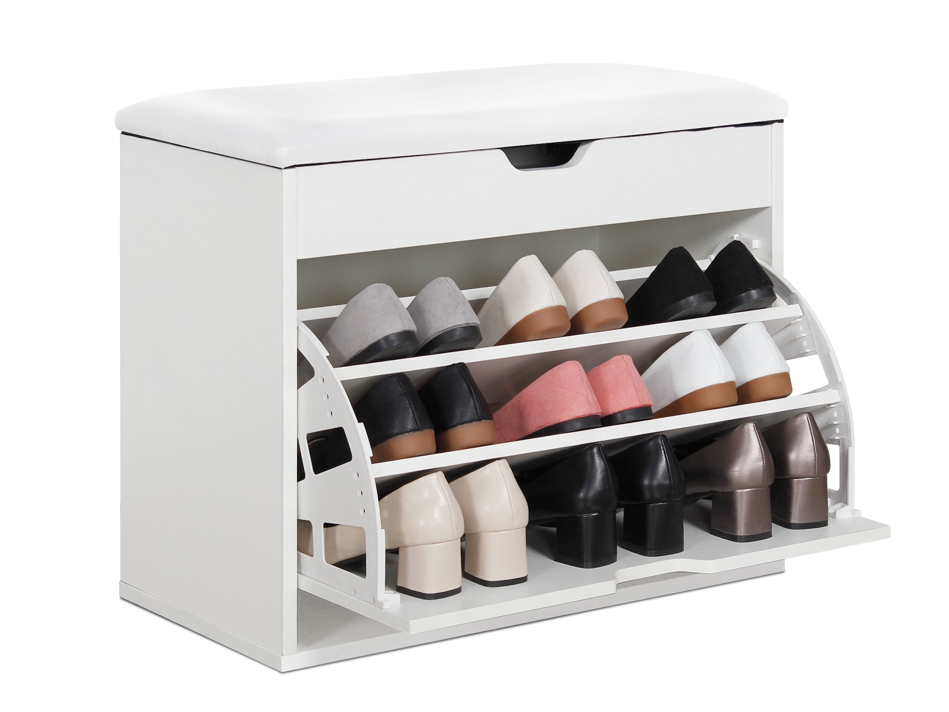 Hawea Shoe Rack Storage Cabinet 3 Layer - White