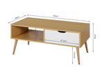 Riley 1 Drawer Wooden Coffee Table - Oak