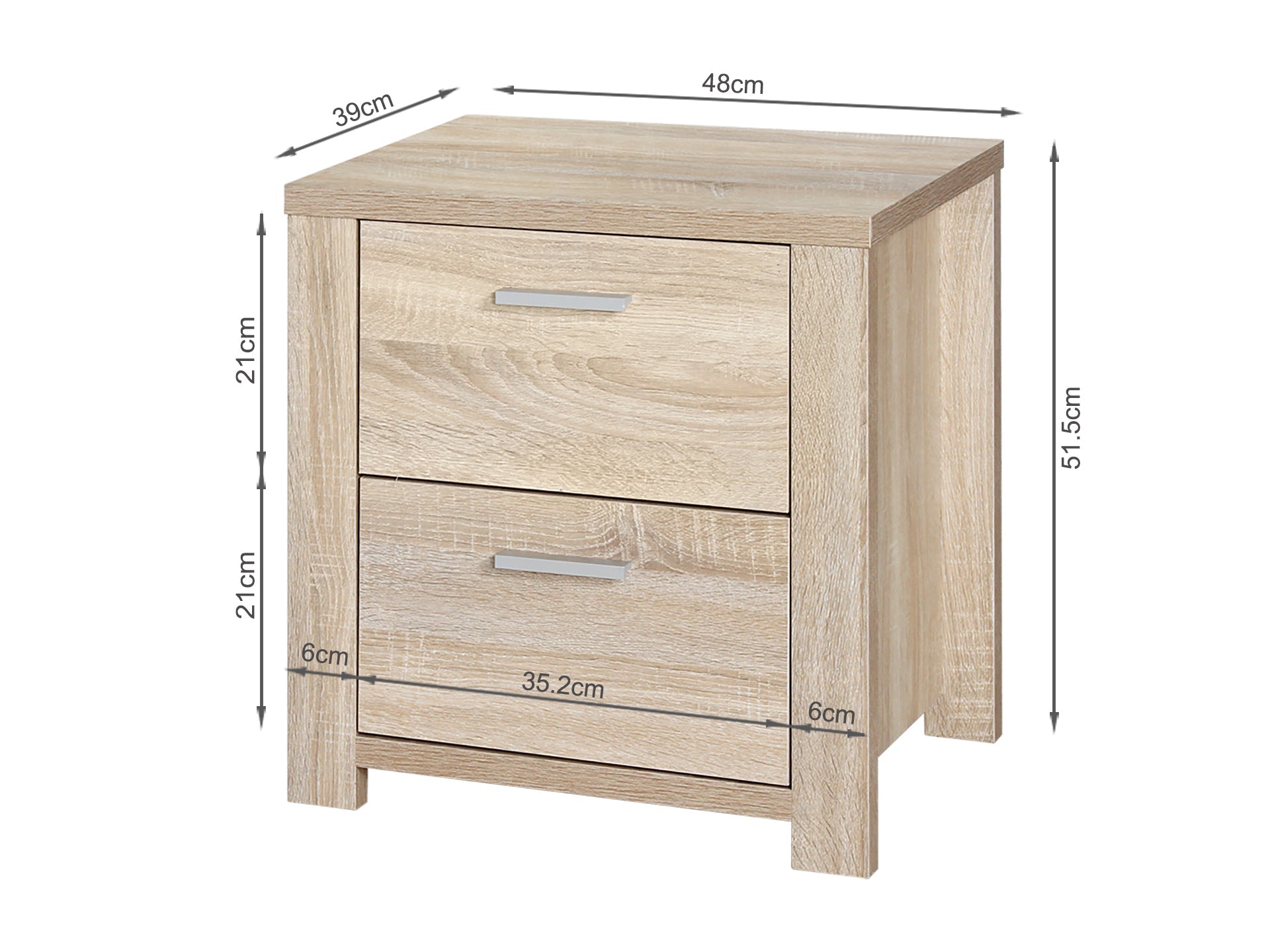 Sagano Bedside Table - Oak
