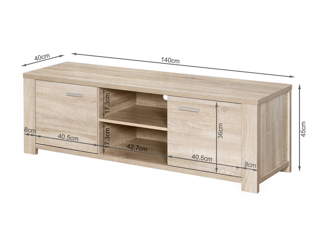 Sagano 1.4m Entertainment Unit - Oak