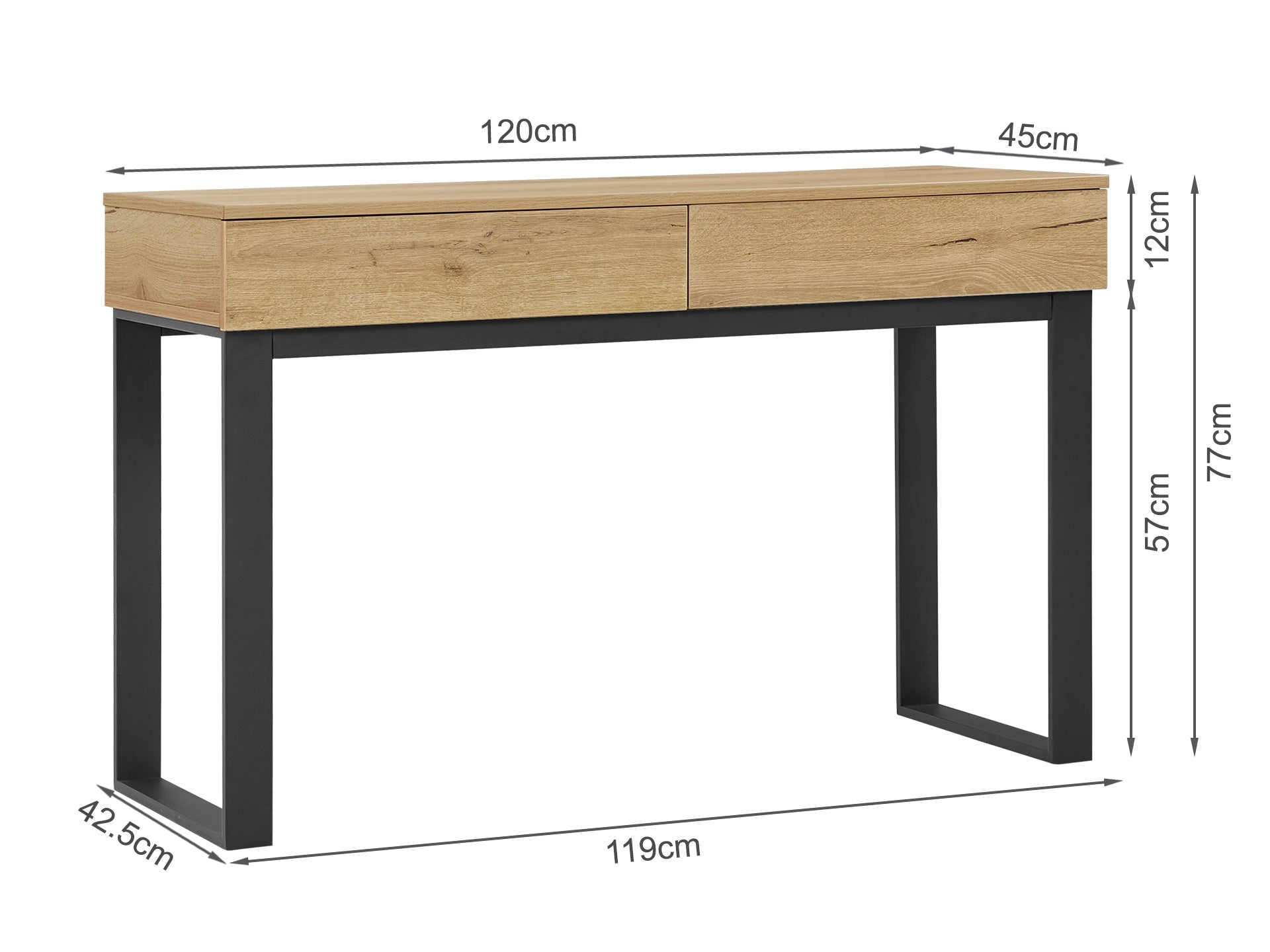 Frohna 120cm Computer Desk - Oak